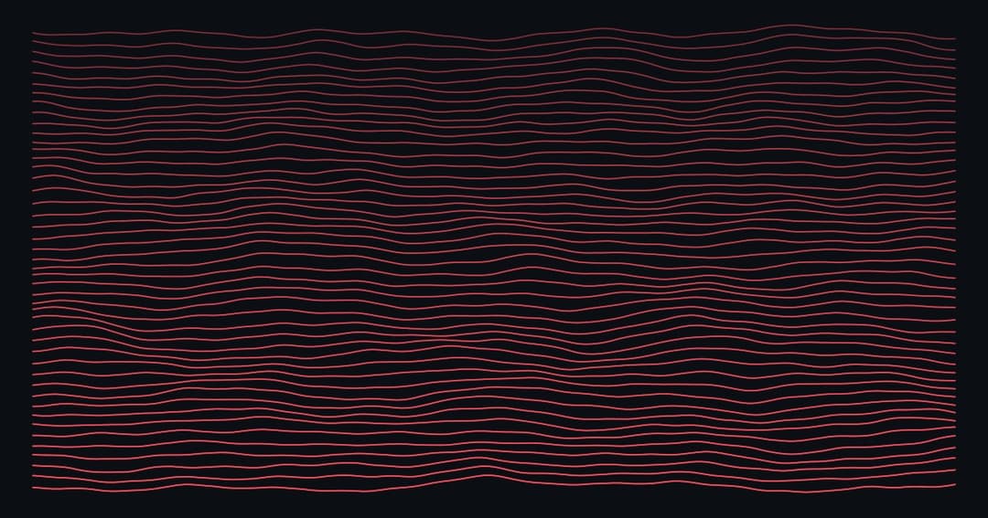 Flowing parametric wall art contour lines generated from a math field