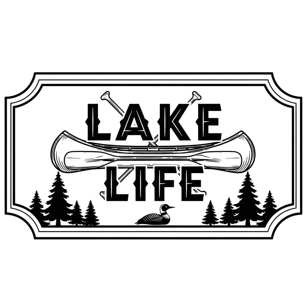 Laser cut SVG file of Lake Life canoe sign