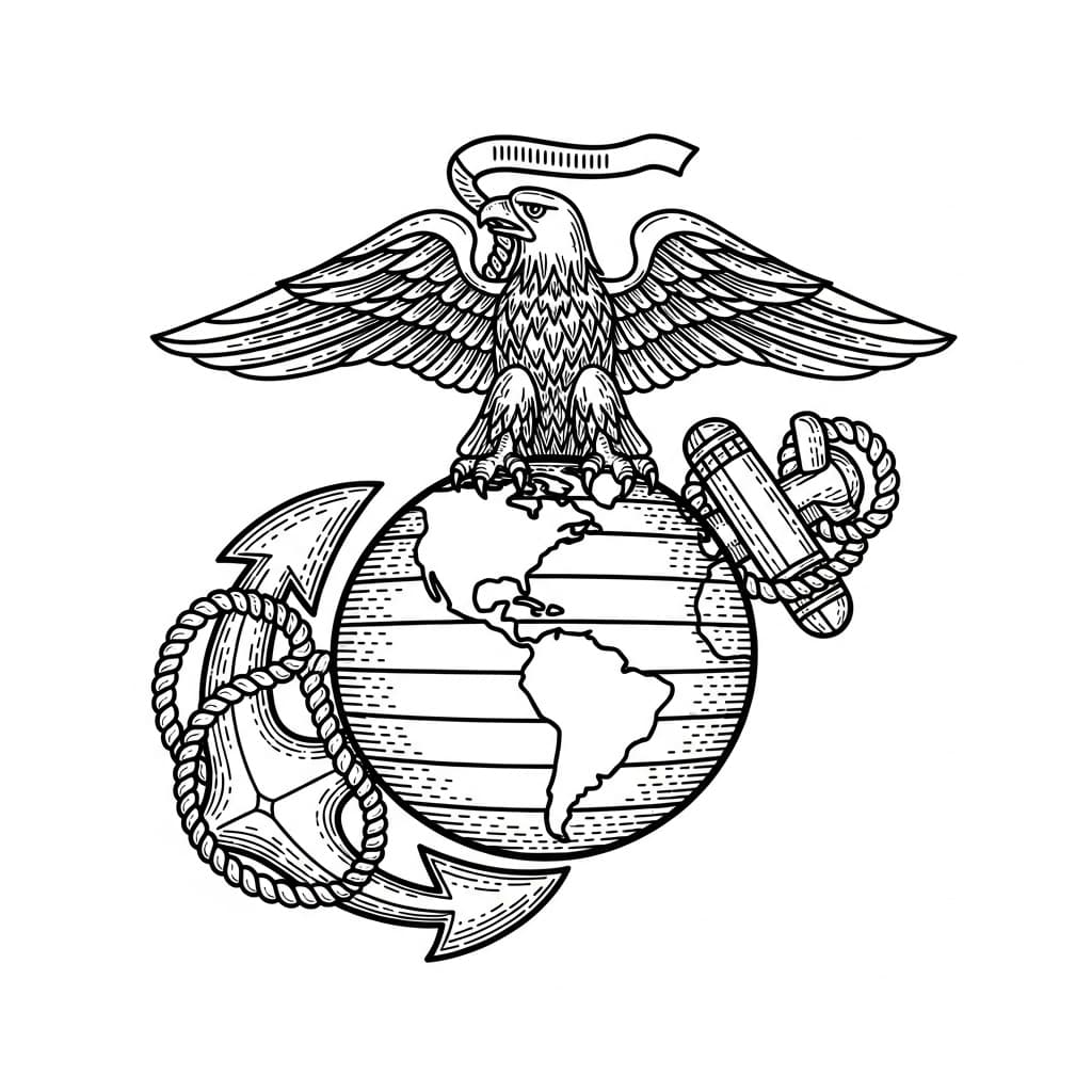 Laser cut SVG file of Marine corps emblem