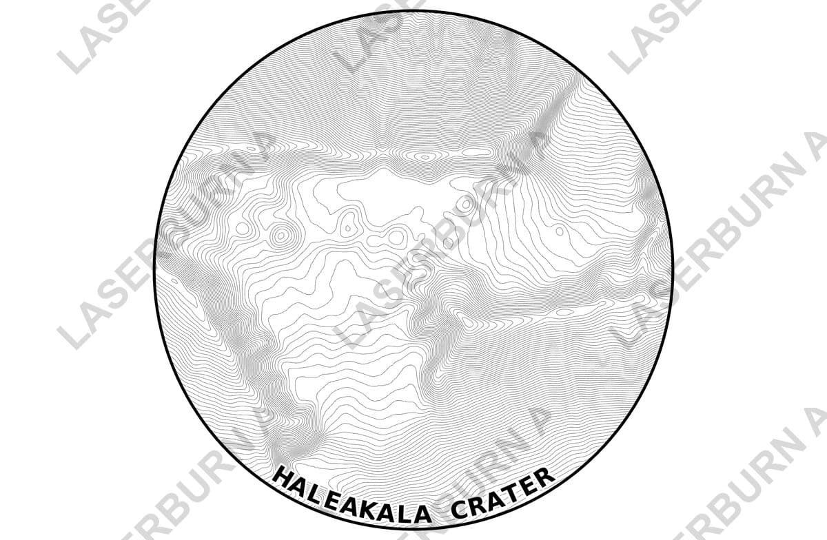Haleakala Crater Topographic Map
