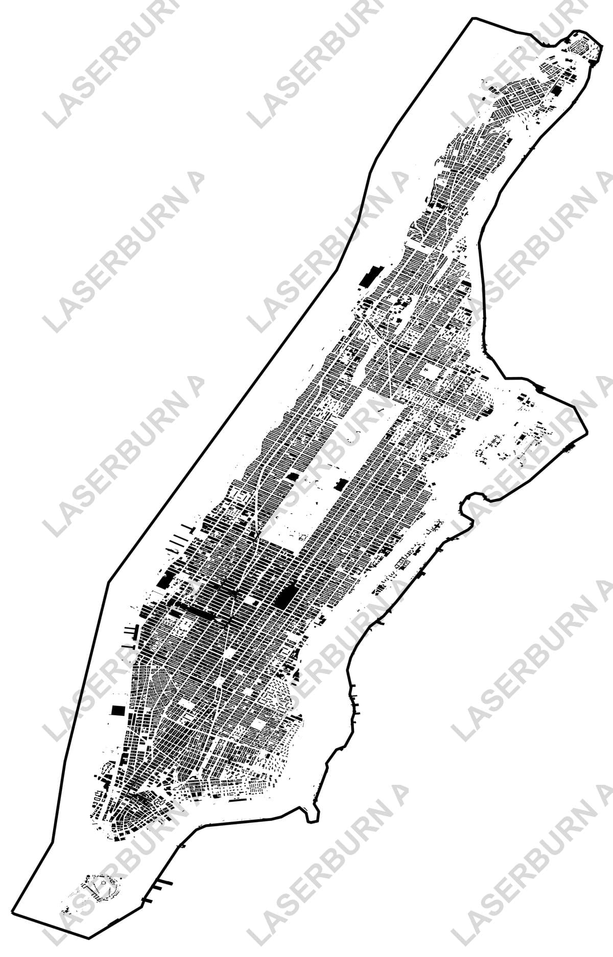 Manhattan Circuit Board Map