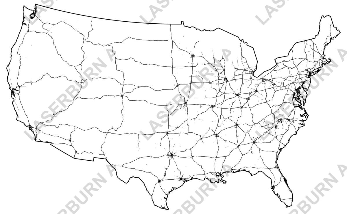 USA Interstate Network Map