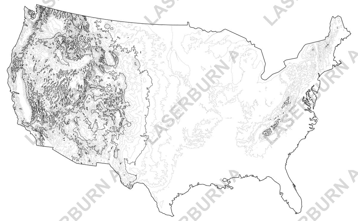 USA Topographic Contour Map