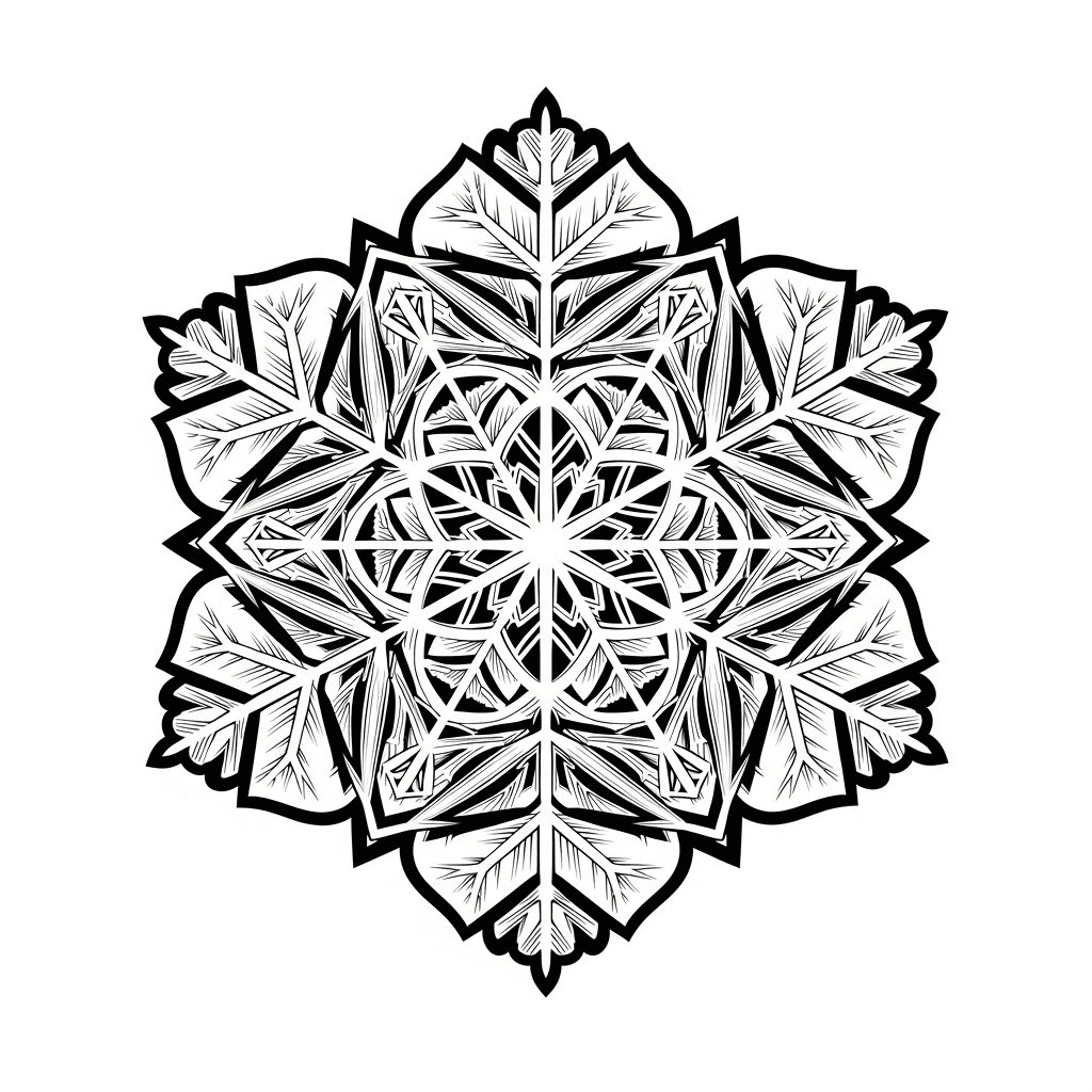 Snowflake mandala laser cut pattern