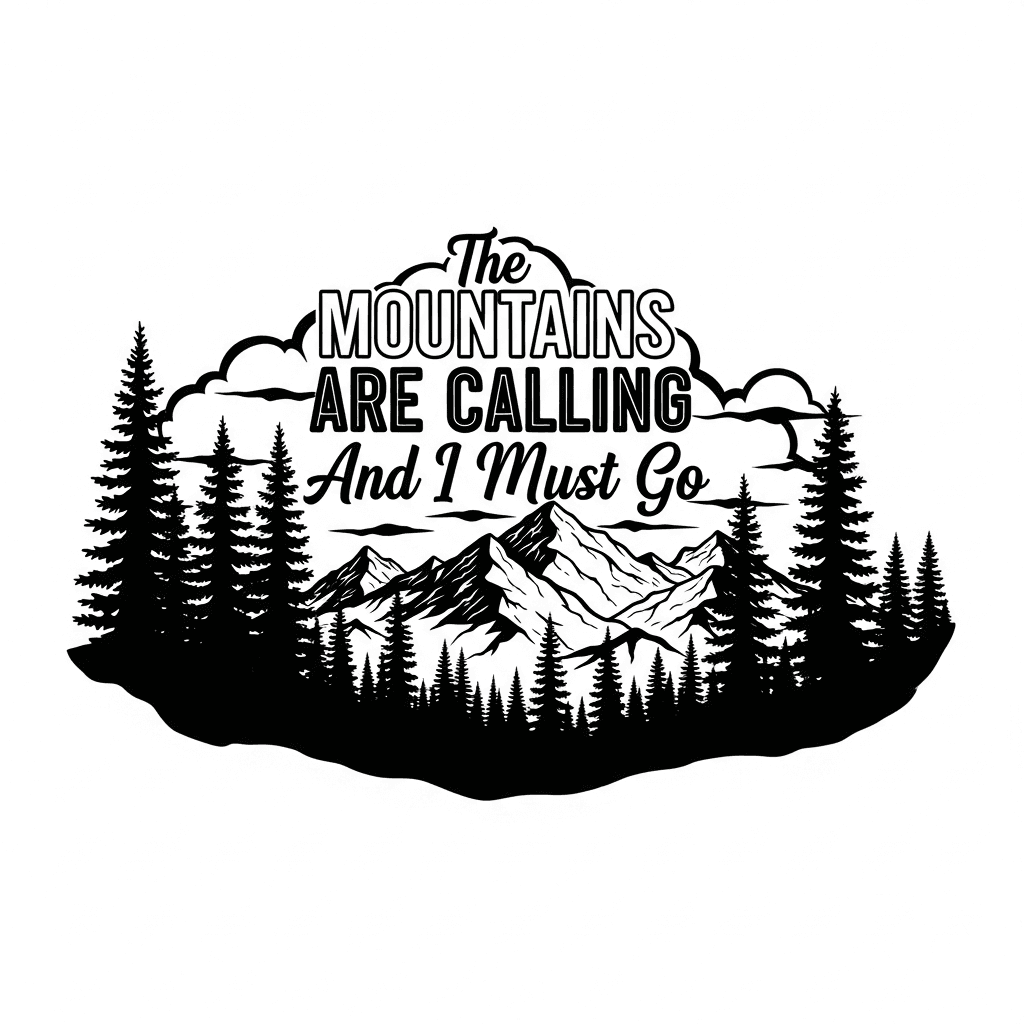Mountain adventure quote laser design