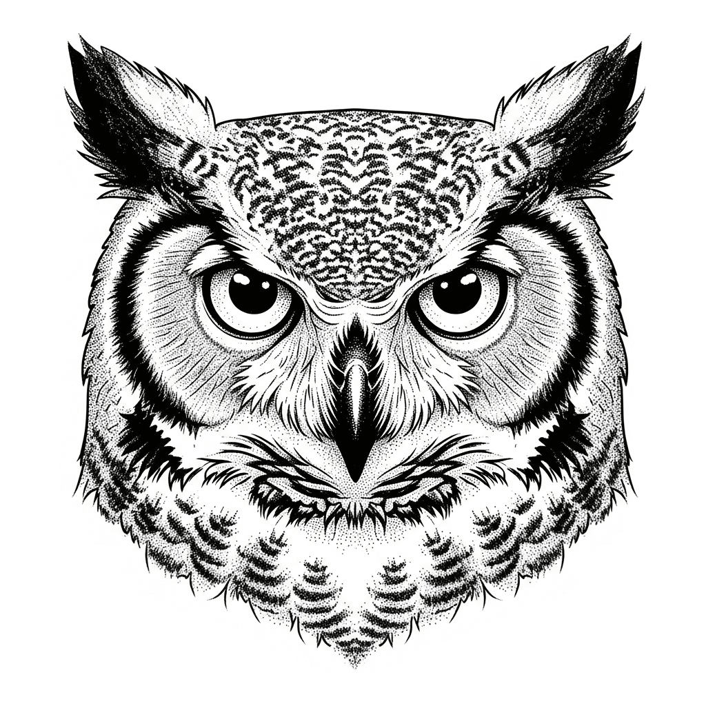 Owl portrait laser engrave design
