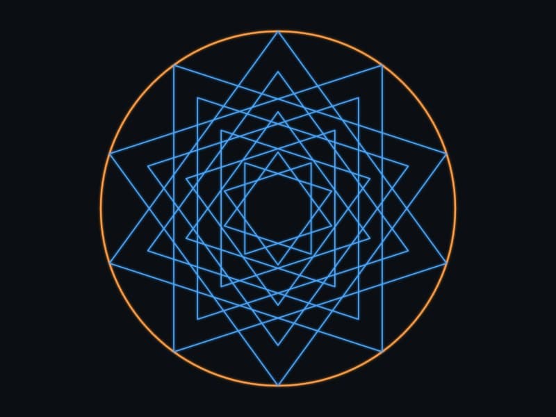 Ten-pointed star rosette (decagram shamsa) Islamic geometric medallion