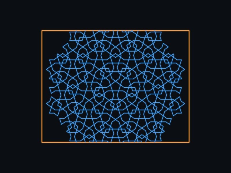 Ten-fold quasiperiodic girih pattern — non-repeating Islamic star tiling