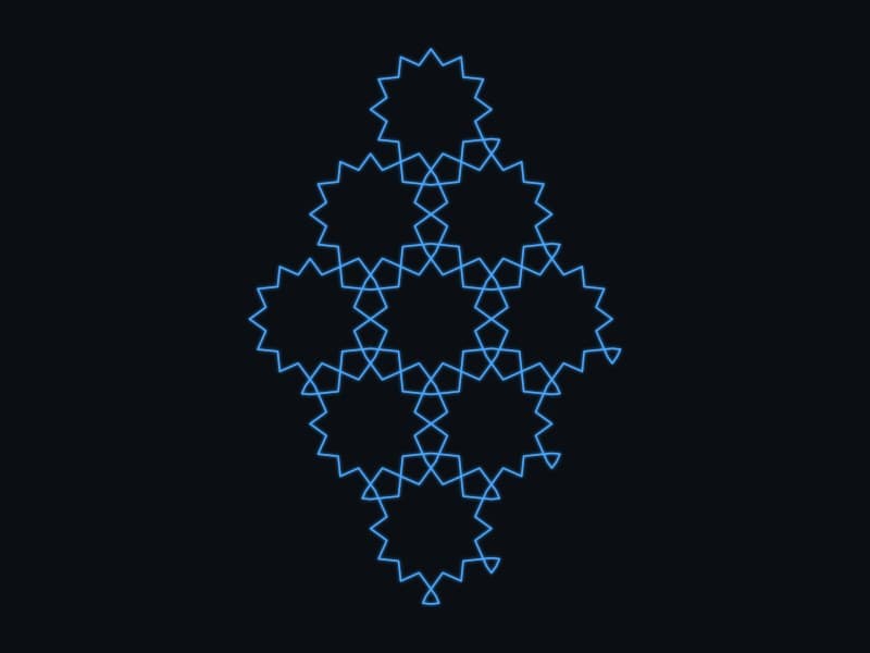 Twelve-pointed star Islamic geometric tessellation (dodecagram pattern)