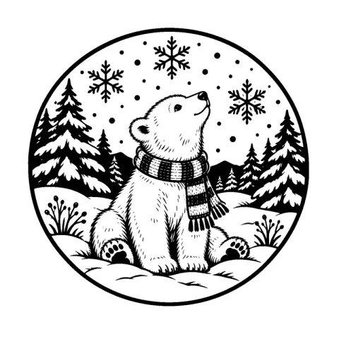 Polar Bear Cub Scarf