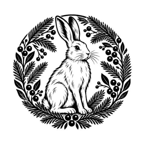 Winter Hare Berry Wreath