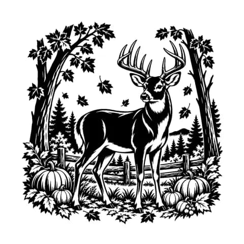Buck Falling Leaves