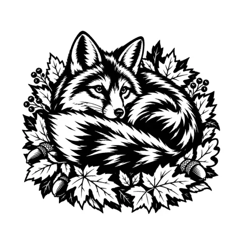 Fox Autumn Leaves
