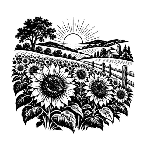 Scarecrow Free Sunflower Field