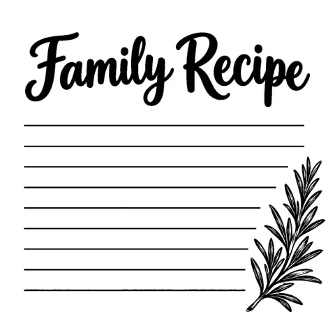 Family Recipe Card Blank