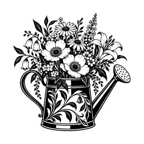 Watering Can Flowers