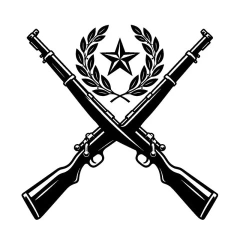 Crossed Rifles Laurel