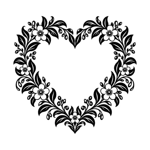 Leaf Heart Wreath Blank