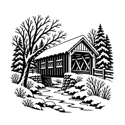 Covered Bridge Snow