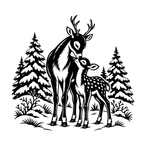 Reindeer Mother Fawn