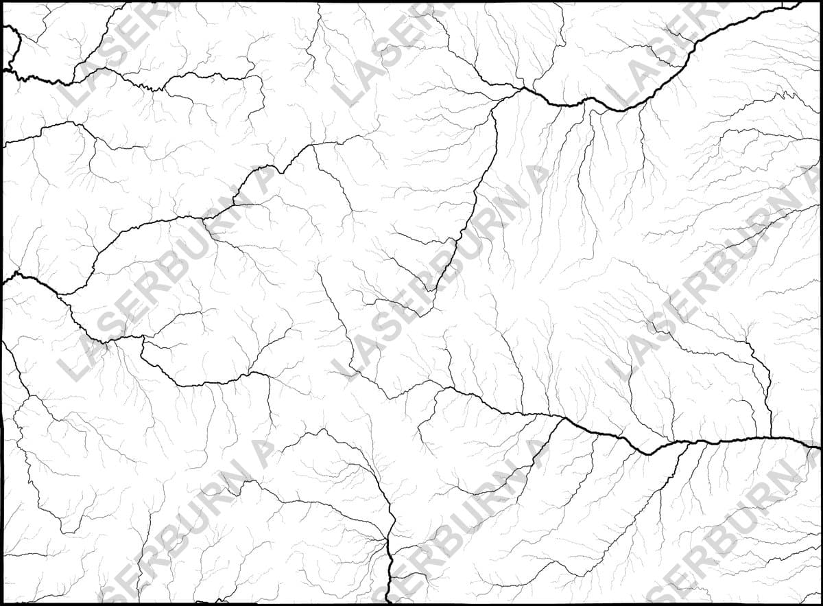 Colorado watershed and river map SVG preview for hydrology wall art