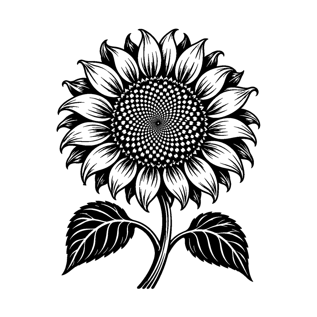 Free sunflower laser engraving SVG