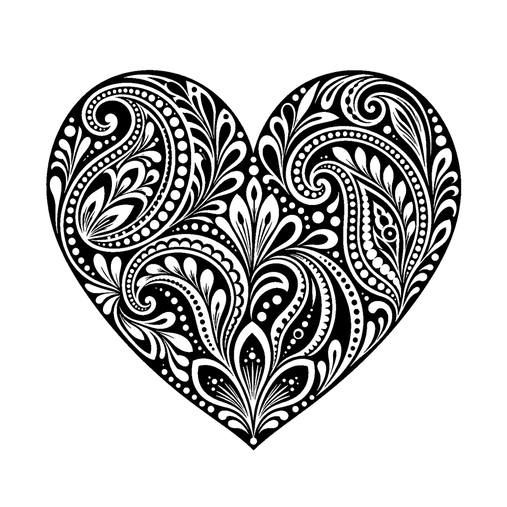 Free zentangle heart laser engraving SVG