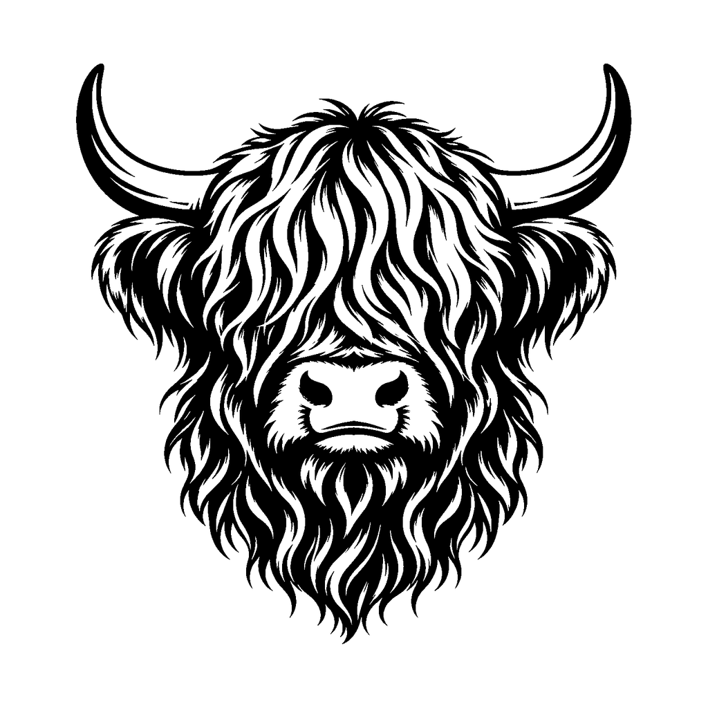 Free highland cow laser engraving SVG