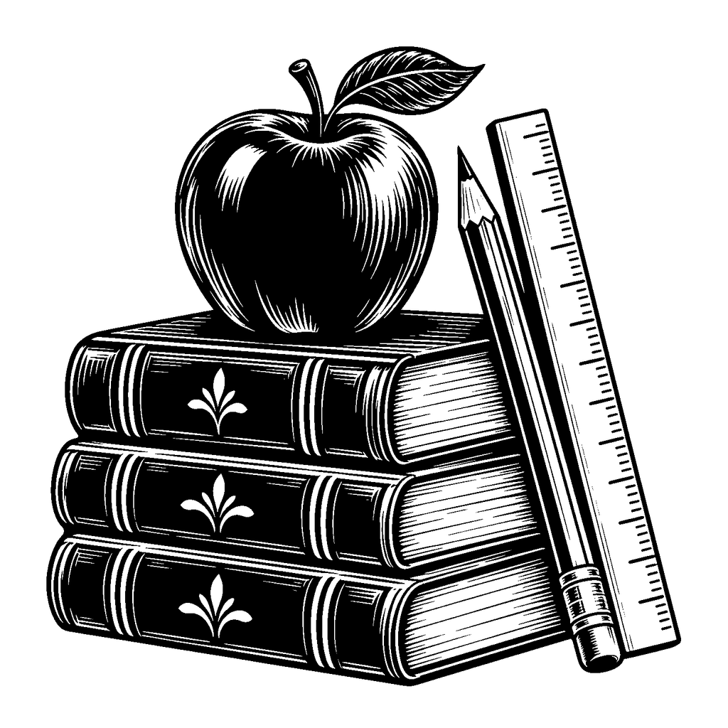 Free teacher apple and books laser SVG