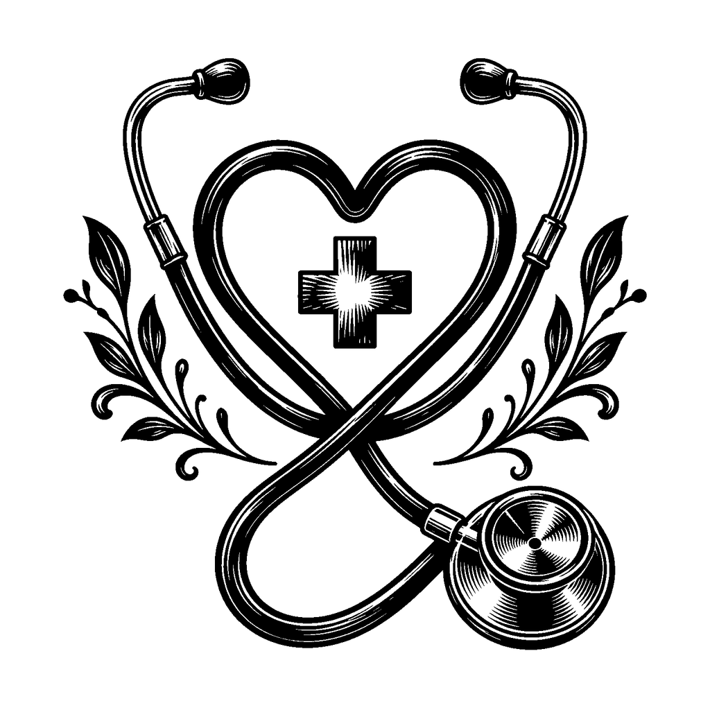 Free nurse stethoscope heart laser SVG