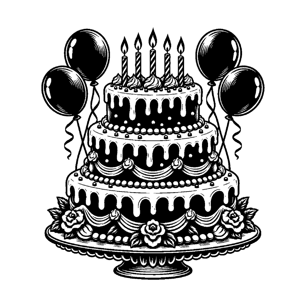 Free birthday cake laser engraving SVG