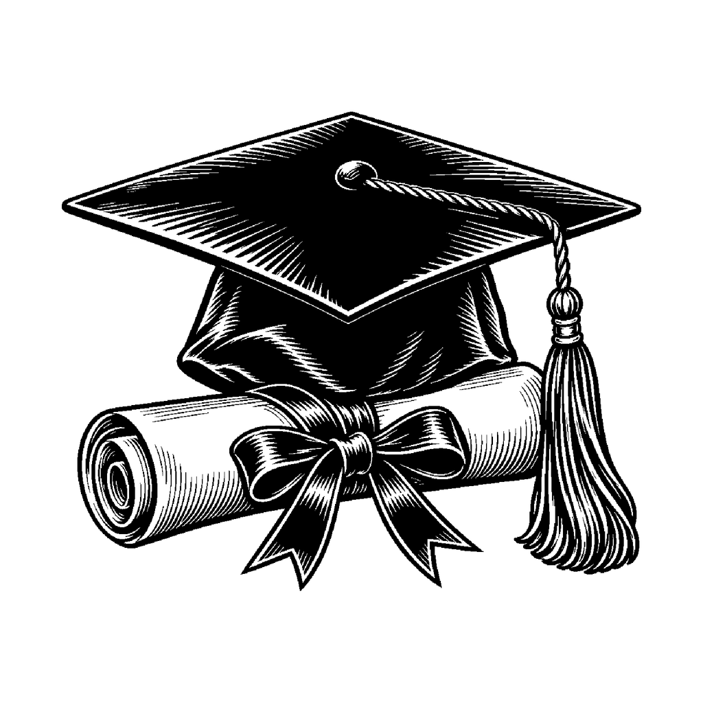 Free graduation cap and diploma laser SVG