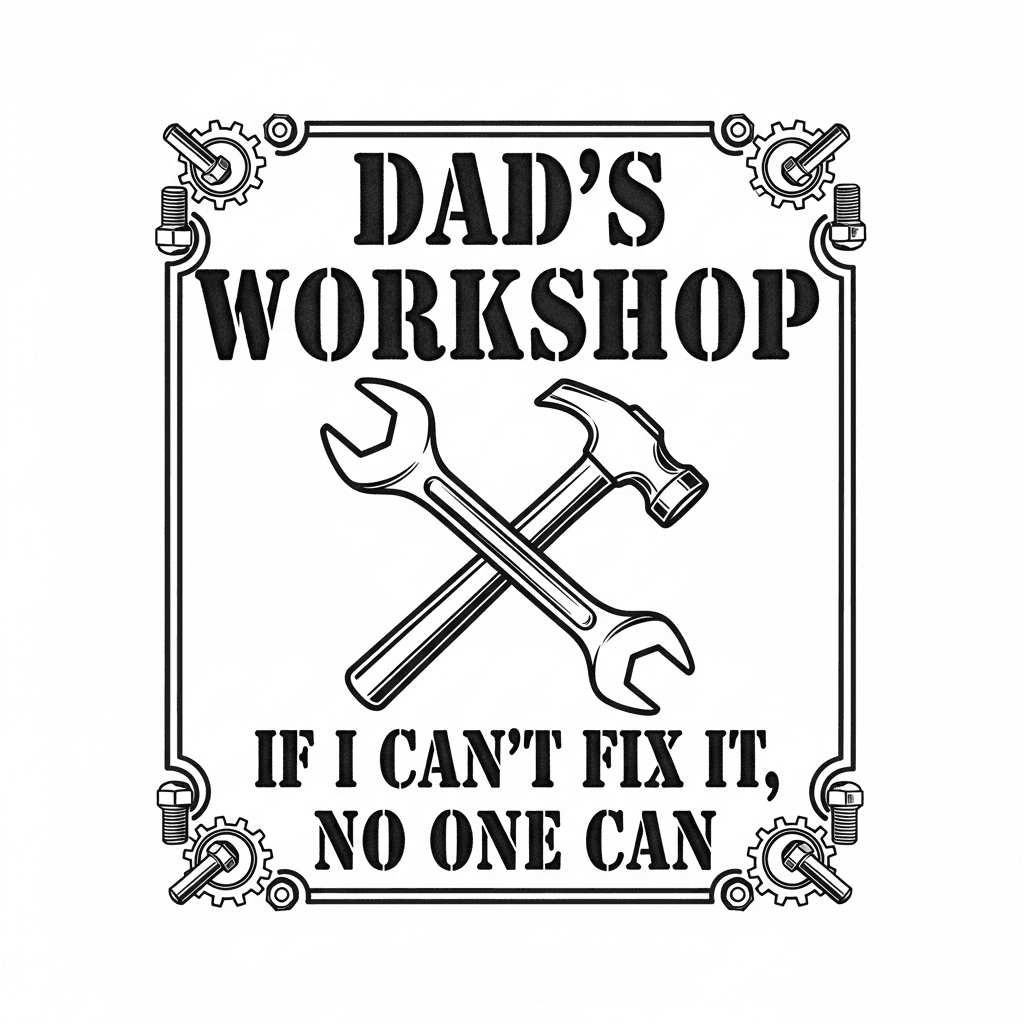 Free dad workshop sign laser cut file