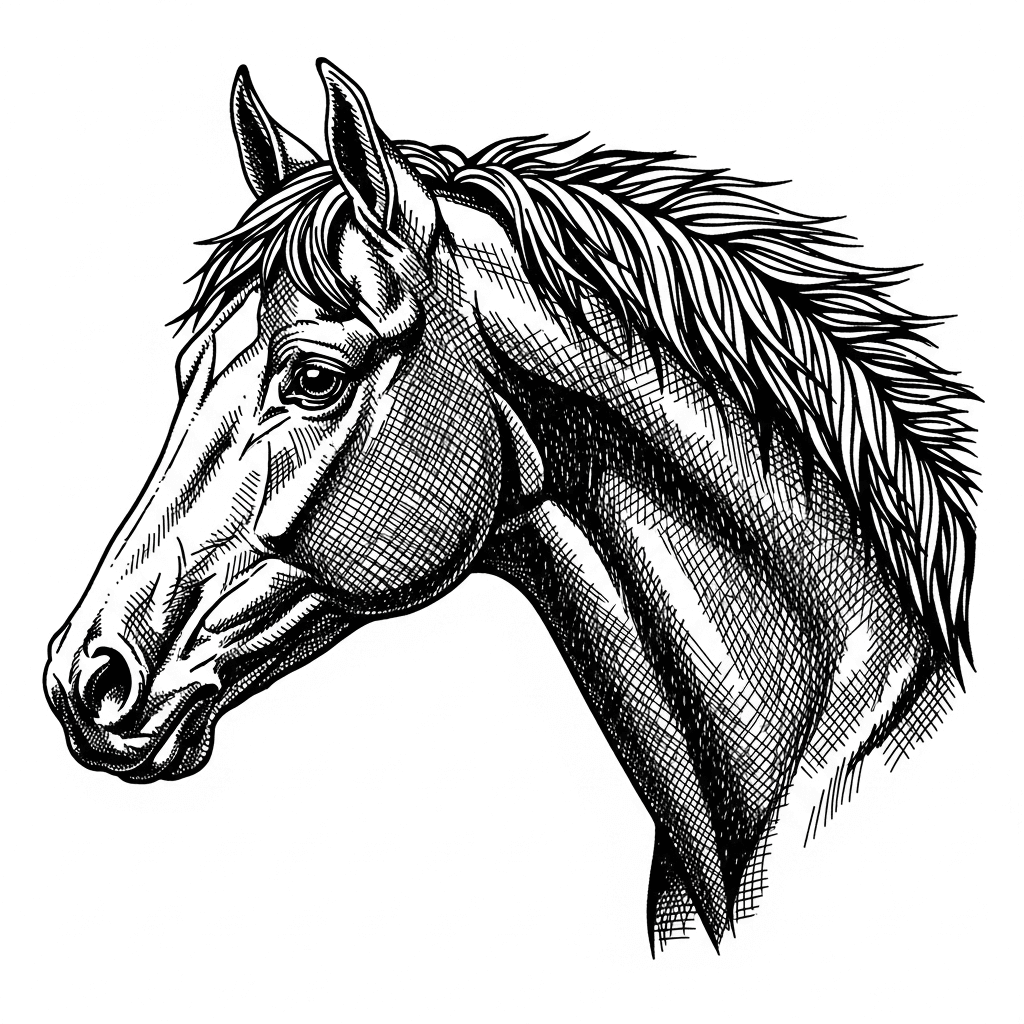 Free horse portrait laser engrave file