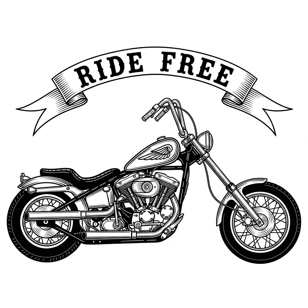 Free vintage motorcycle laser design