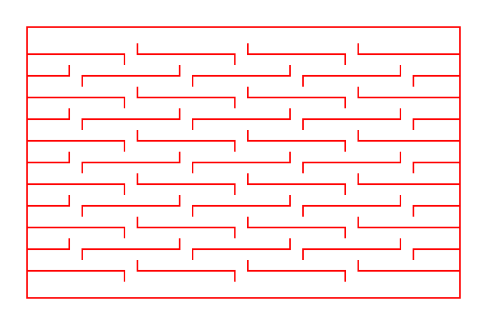 Spring joint living hinge pattern: parallel laser cuts with hooked ends for a loose kerf bend